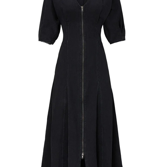 Mara Hoffman Sophie Black Denim Dress - Picture 1 of 5